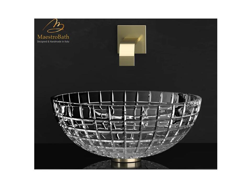 Luxor Round Transparent Crystal Vessel Sink