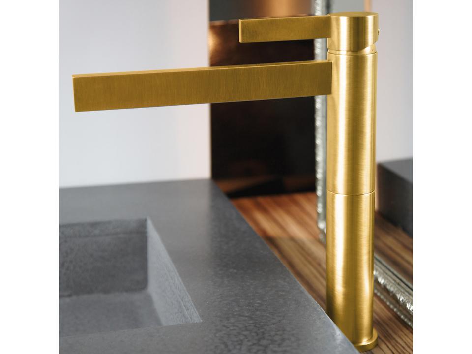Fulgora Bathroom Faucet  Brushed Gold  Without Pop-Up Drain