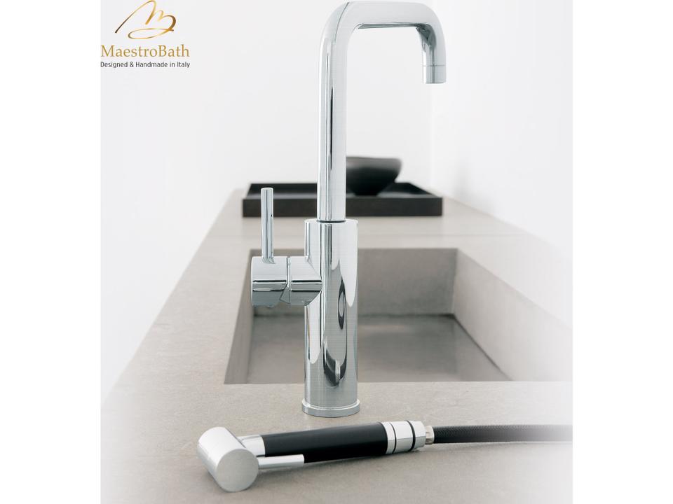 Celestina Faucet with Side Sprayer  Brushed Nickel