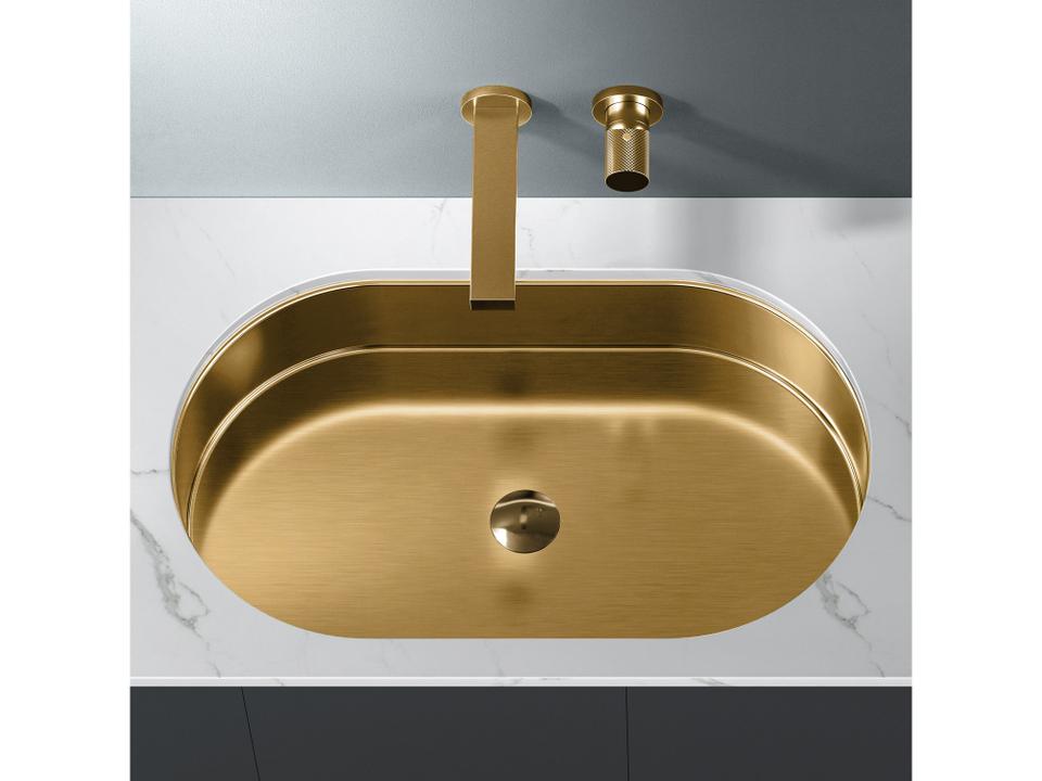 Illustra Modern Oval Under-Mount Sink  Brushed Gold