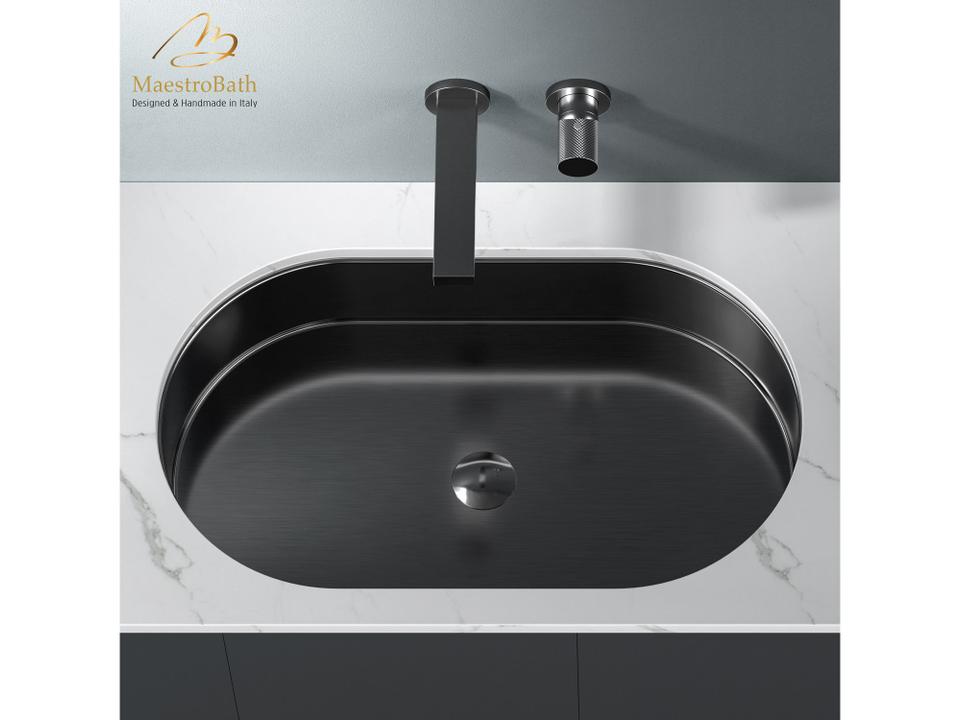 Illustra Modern Oval Under-Mount Sink  Gun Metal