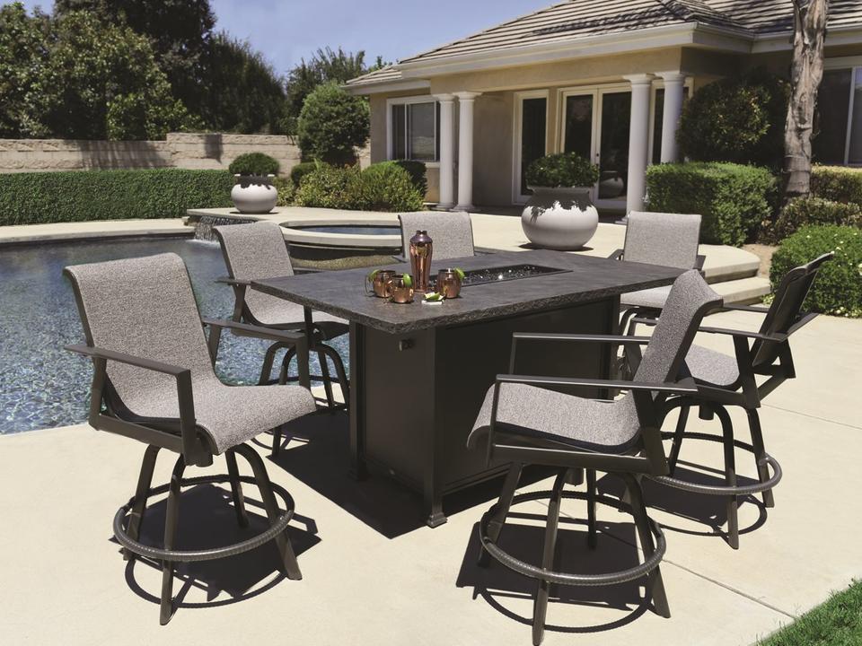 M Series Sling Aluminum Fire Pit Counter Set