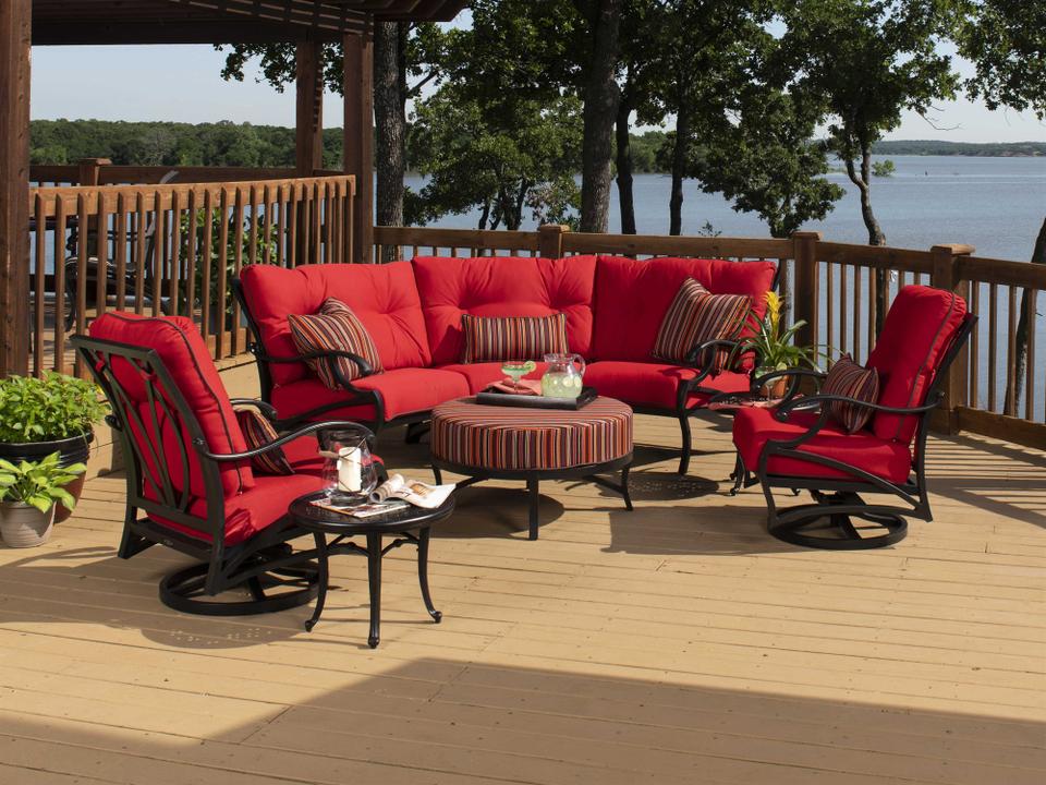 Volare Cushion Cast Aluminum Outdoor Patio Lounge Set