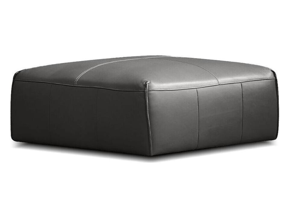 Boone Iron Ore Full Natural Grain Leather Ottoman