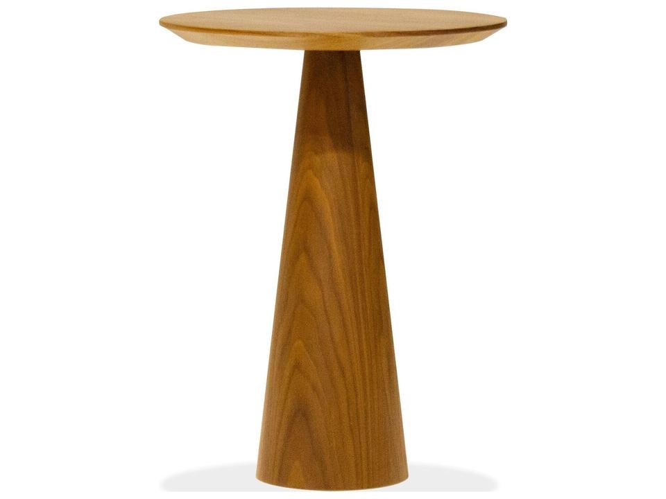 Tower Tall Round Walnut End Table