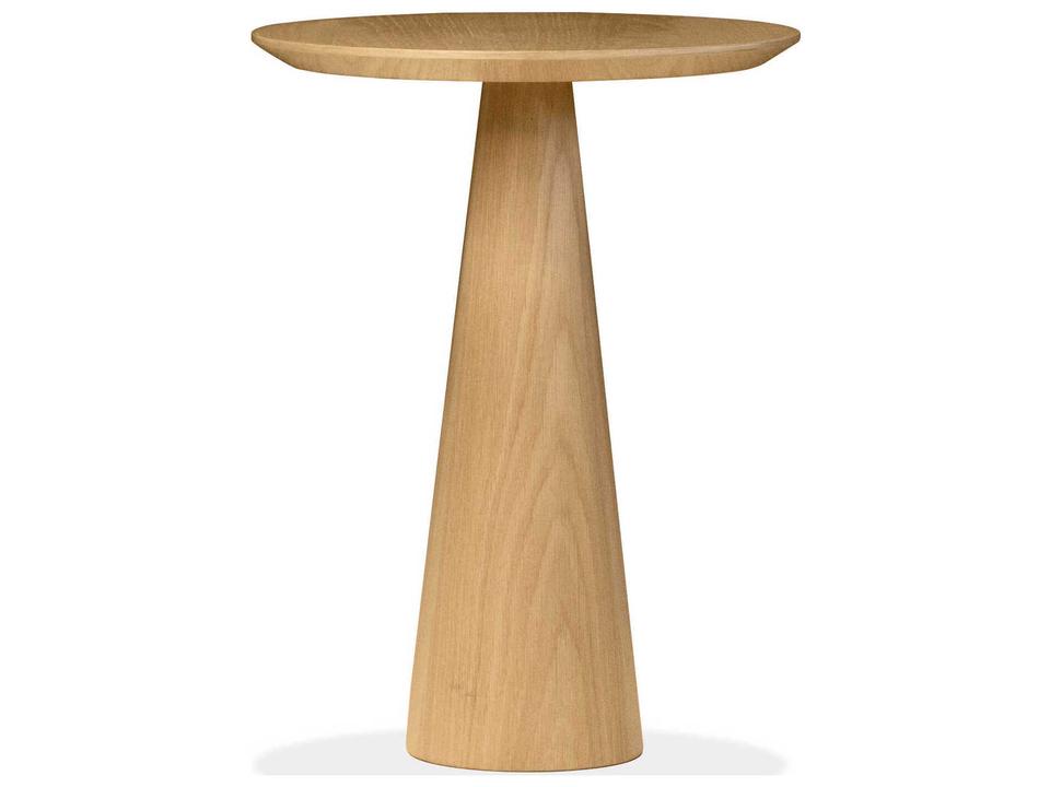 Tower Round Wood White Oak End Table