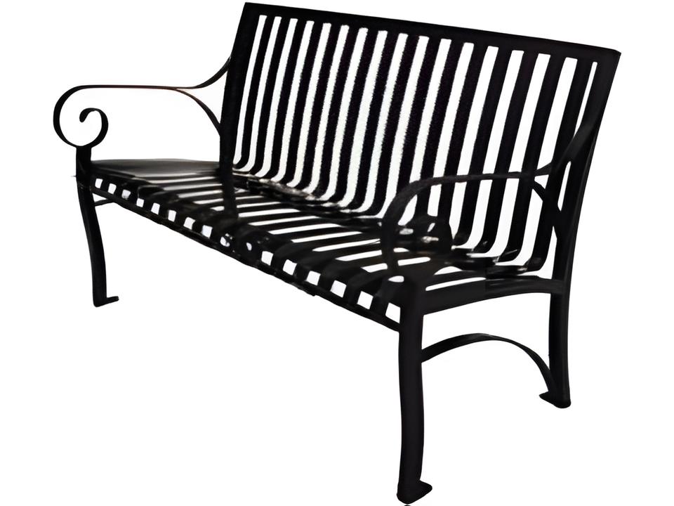 Promenade Commercial Wrought Iron Small Outdoor Bench