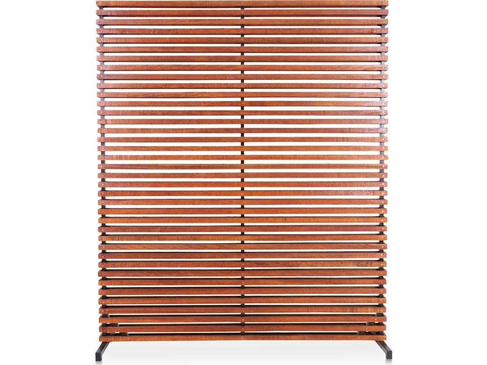 Dallin 1 Panel Room Divider in Brown Hardwood and Aluminum
