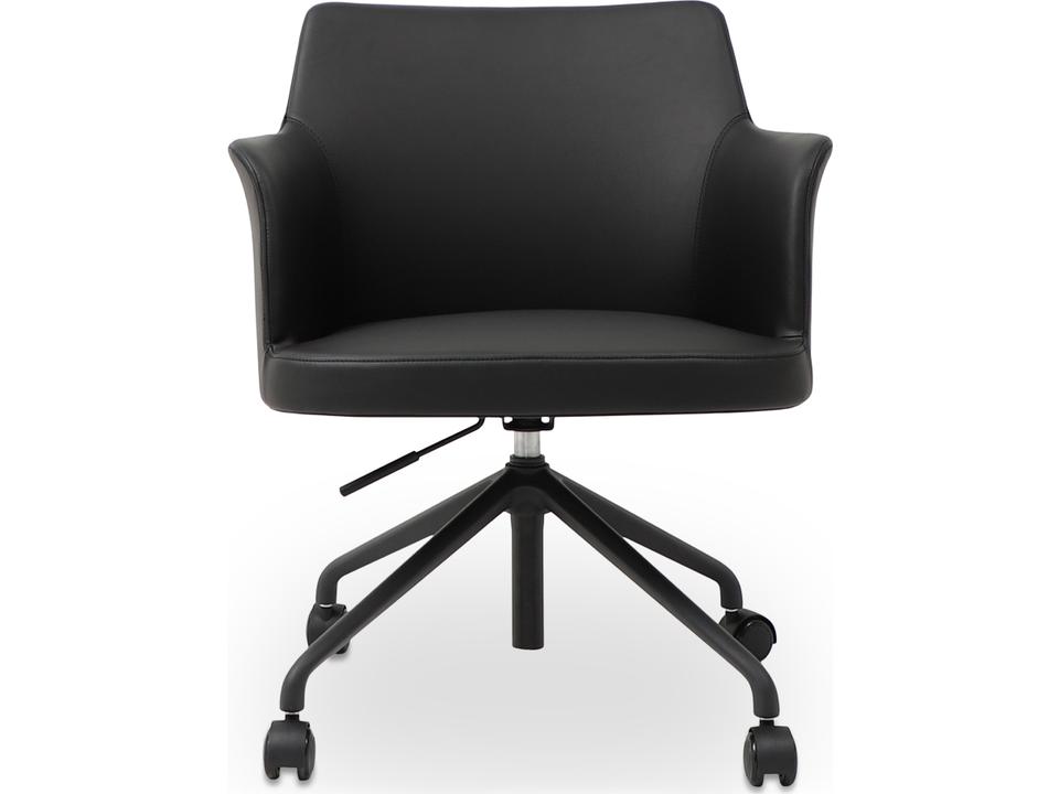 Morris Black Office Chair with Vegan Leather Upholstery