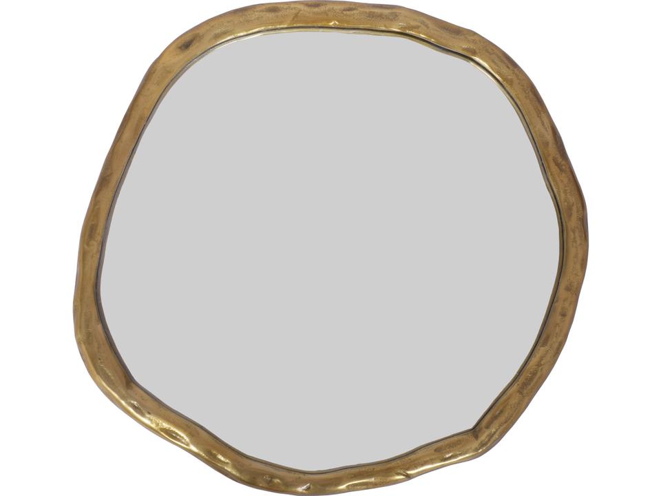 Foundry 24-Inch Round Wall Mirror in Golden Brushed Aluminum