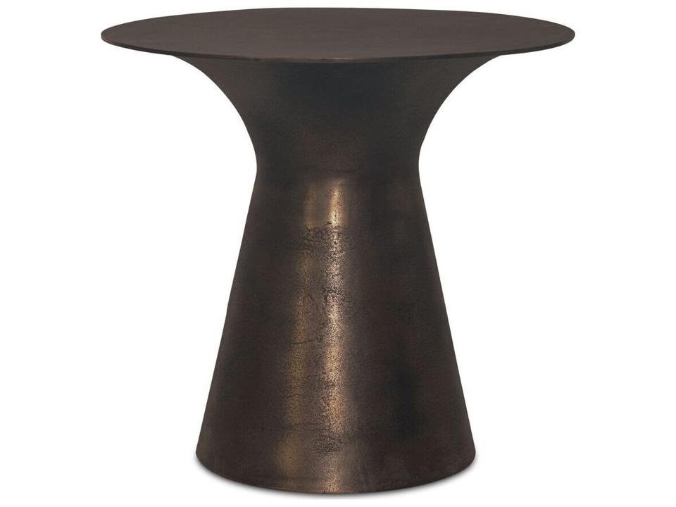 Bardo Round Metal Brown End Table