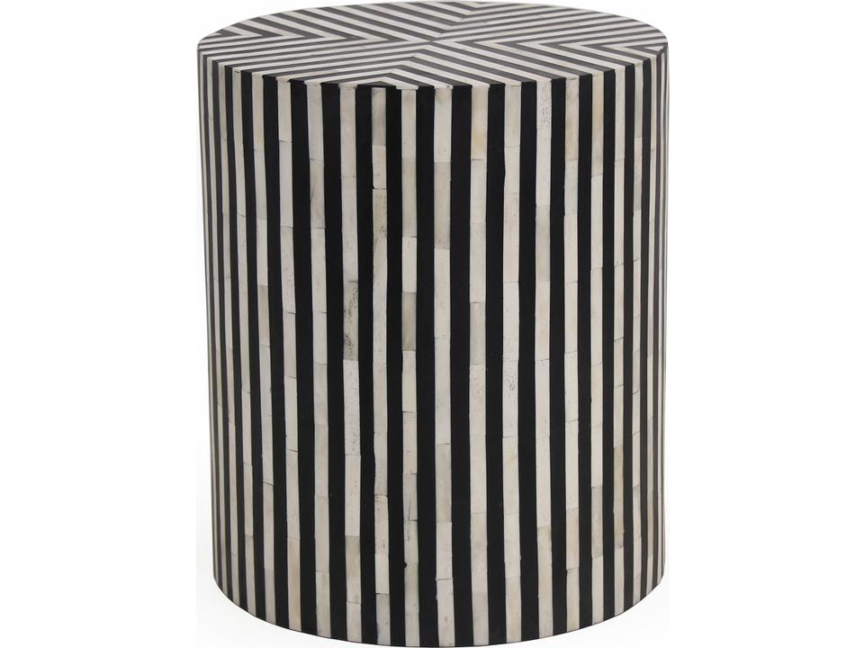Chameau Side Table Black and White Art Deco