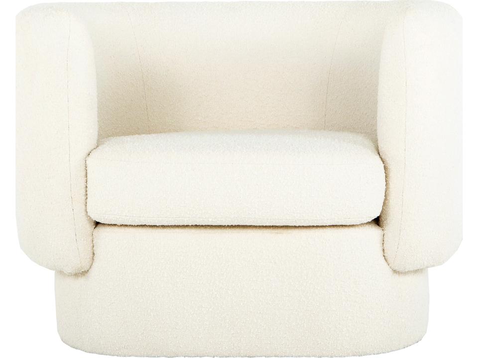 White Fabric Accent Chair