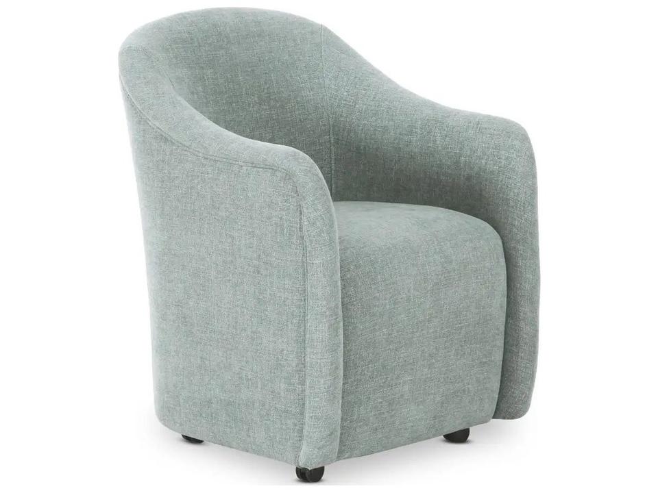 Drava Plywood Blue Upholstered Arm Dining Chair