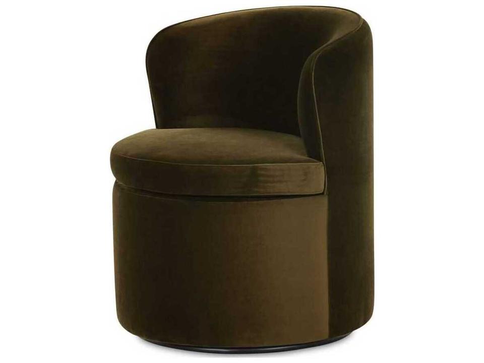 Dane 360-Degree Swivel Dining Armchair in Faux Green Mohair