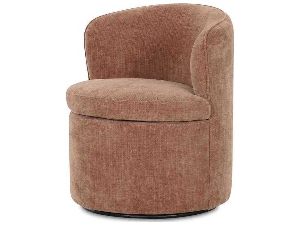 Dane Upholstered Swivel Dining Chair in Heritage Pink Polyester