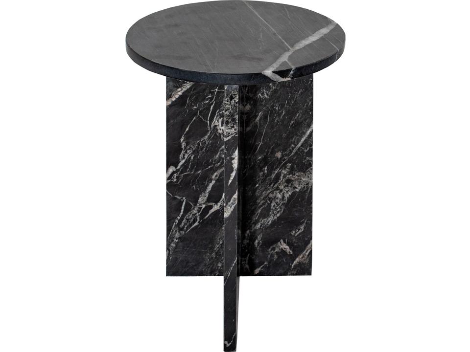 Grace Round Marble Black End Table