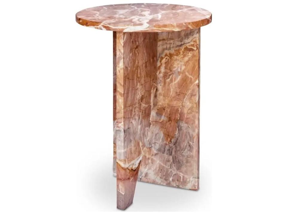 Grace Round Marble Orange End Table