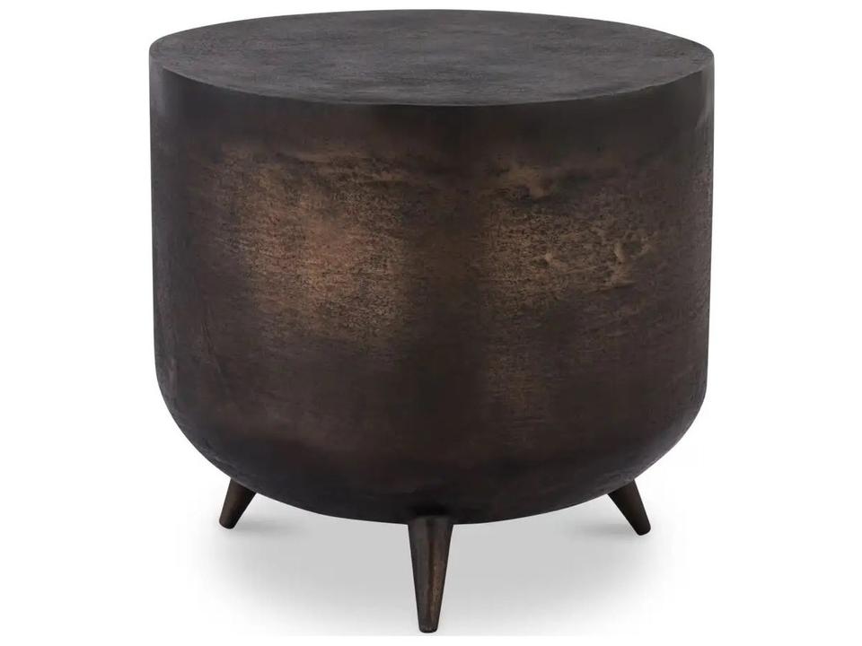 Kettel Round Metal Yellow End Table