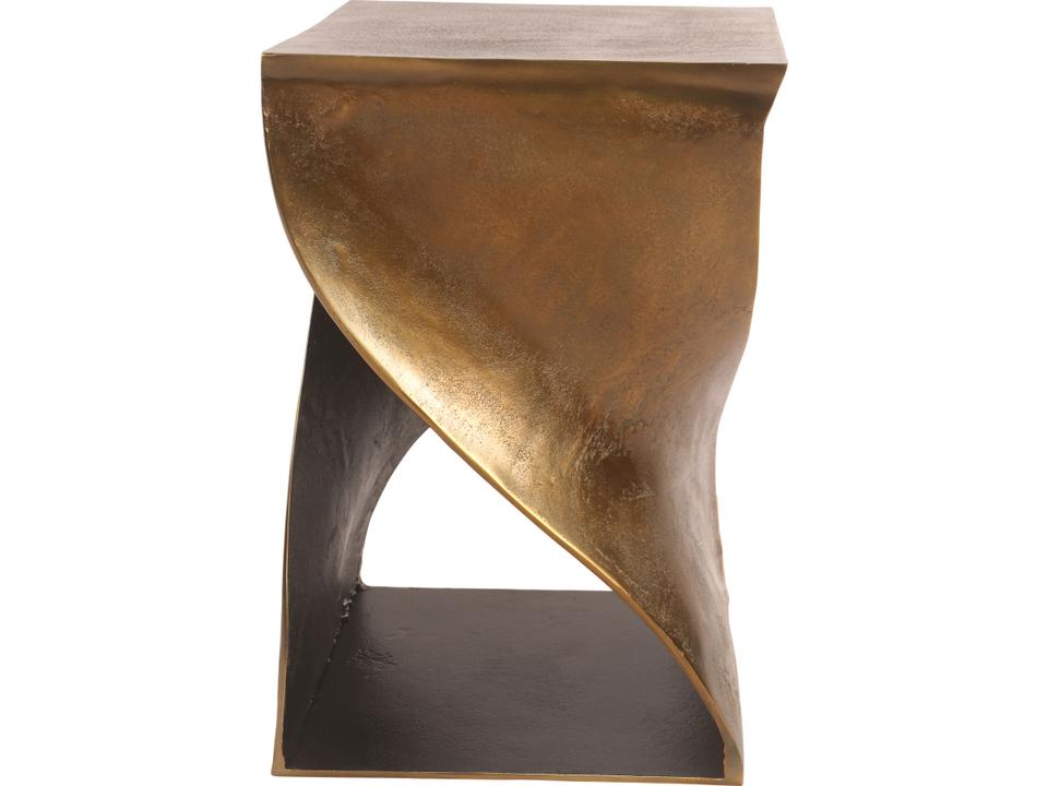 Twist 22-Inch Accent Table in Antique Brass