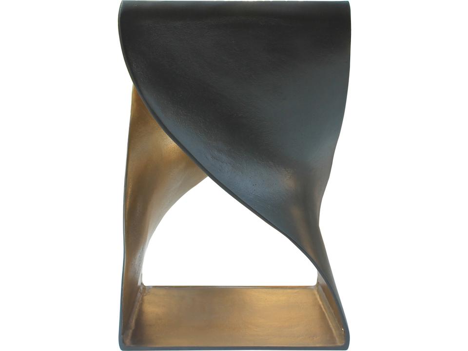 Twist Accent Side Table in Black and Antique Brass Aluminum