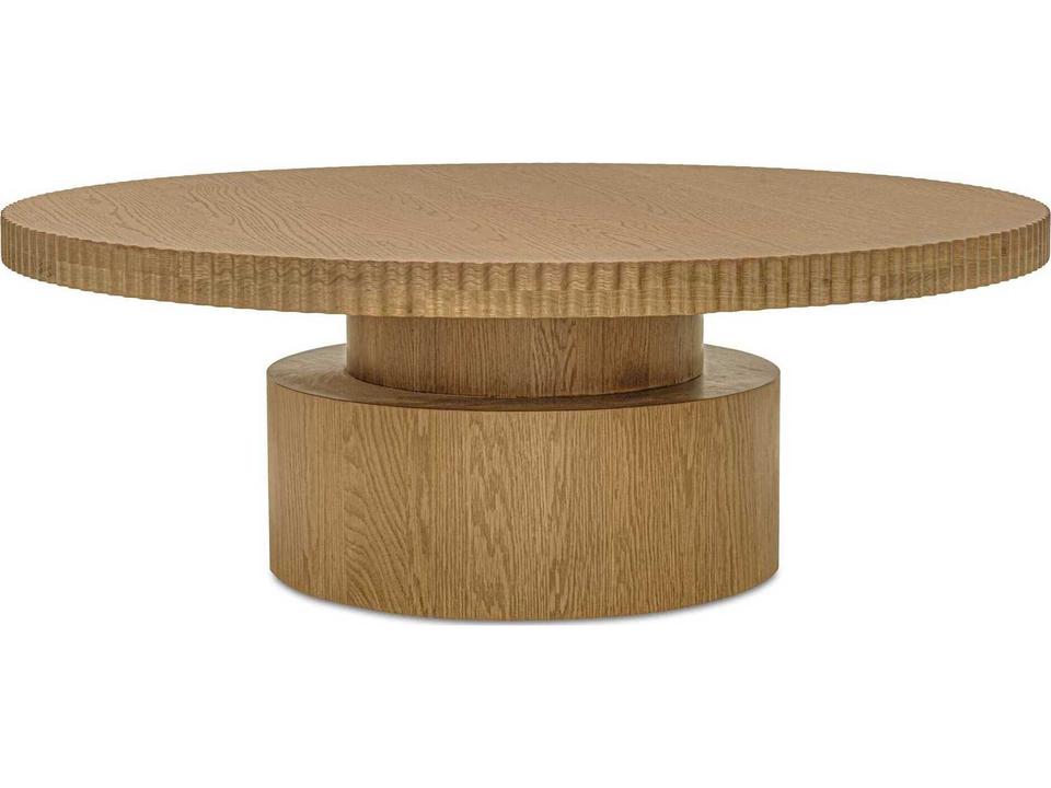 Theodore Alexander Balboa Round Coffee Table — Coastal Grey Wood