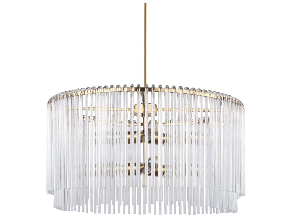 Elsa (26"x14") Clear Glass and Gold Metal Frame Six Bulb Chandelier