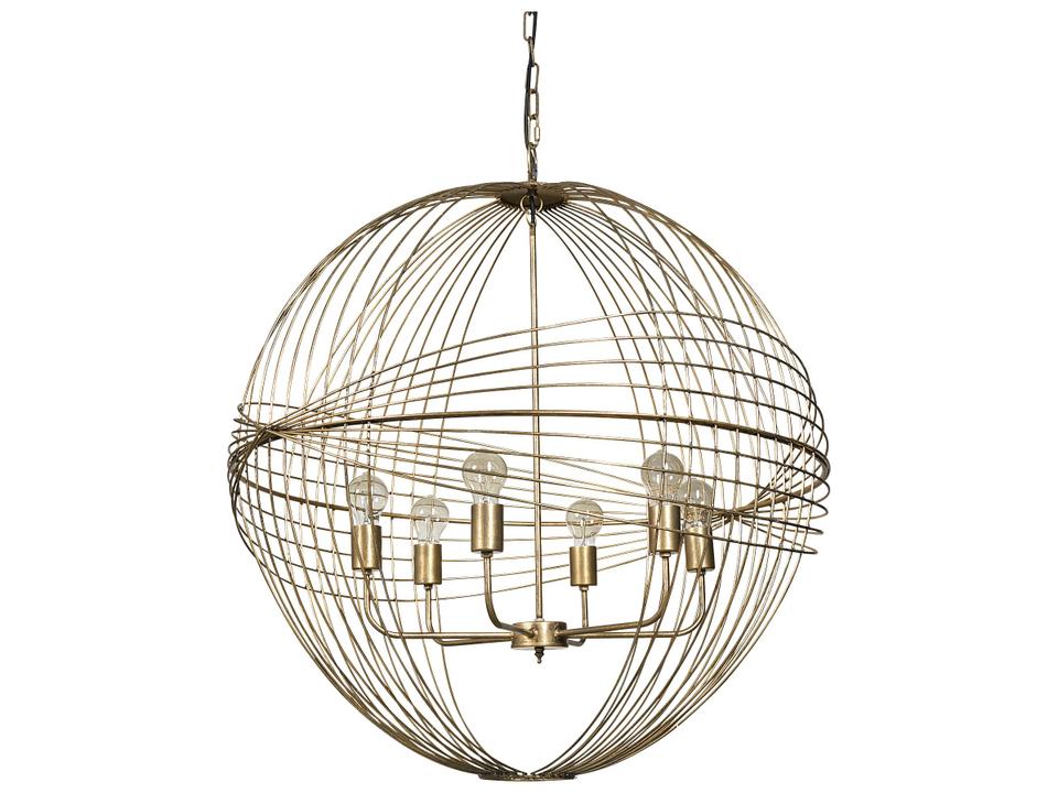 Chiron II 36L x 36W x 38H Gold Metal Globe Six Bulb Chandelier