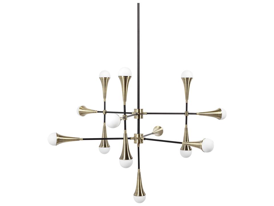 Decarlo II (43" x 41") Black/Gold Metal Multi-Arm Thirteen Light Chandelier