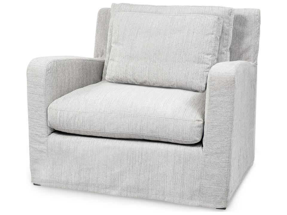 Denly III Frost Gray Slipcover Upholstered Arm Chair