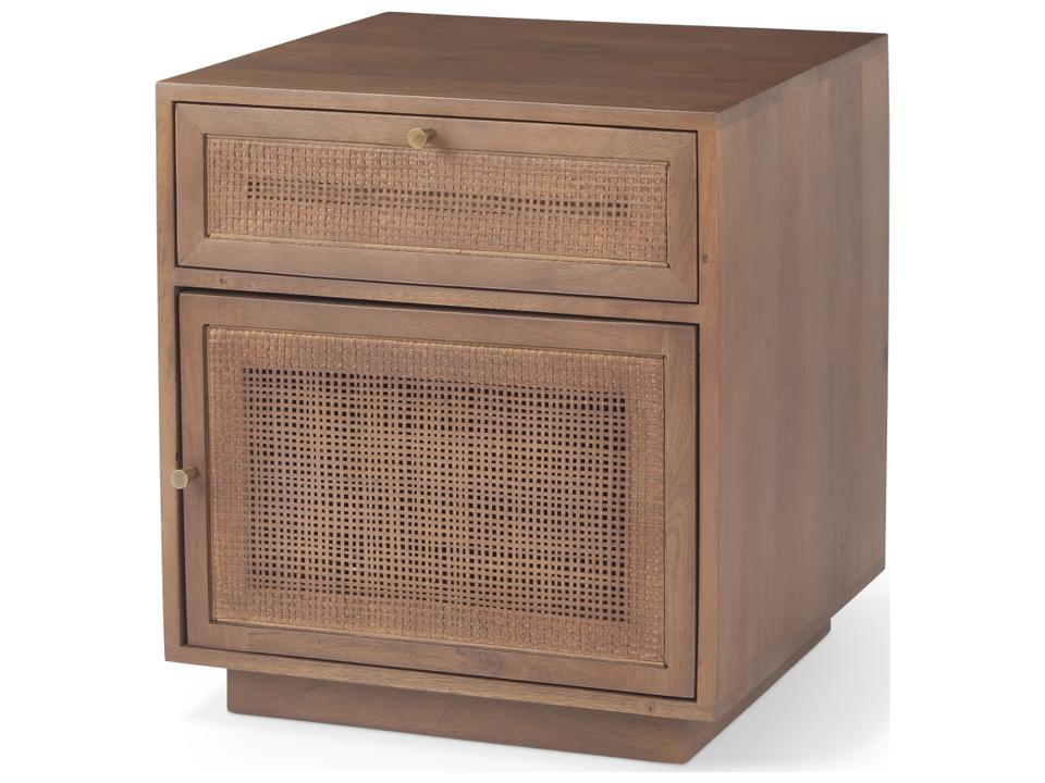 Grier Medium Brown Wood w/ Cane End Table