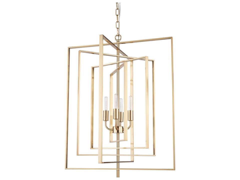 Colleen Antiqued Gold Metal 4-Light Chandelier