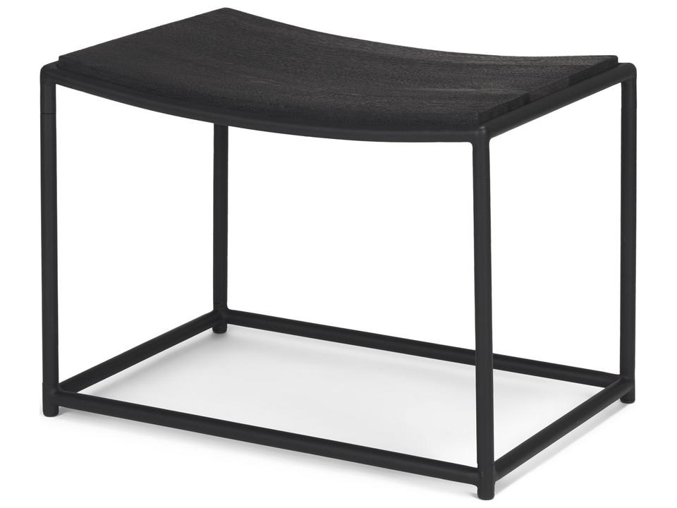 Taniel Textured Black Wood w/ Black Metal Stool