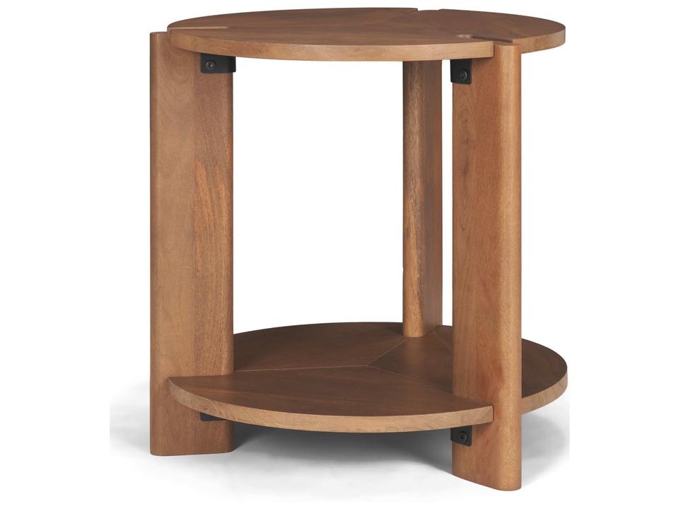 Hisako Mid Brown Open Round Accent Table