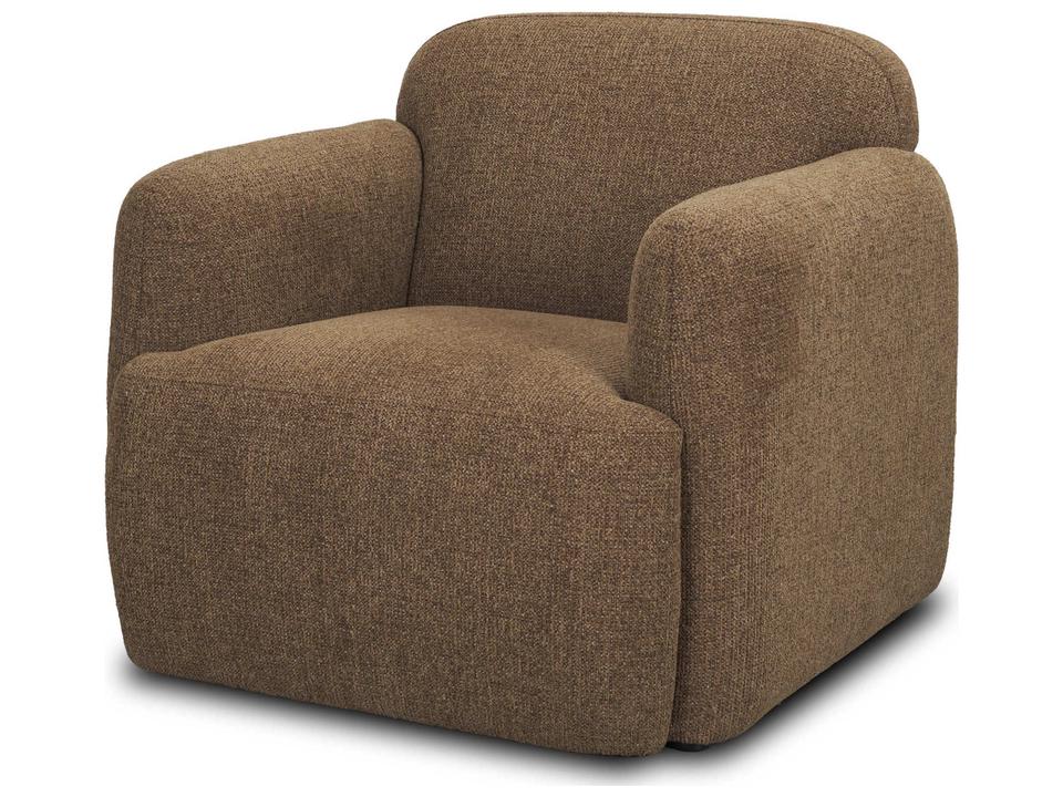 Saga Textured Brown Plush Fabric Accent Chair