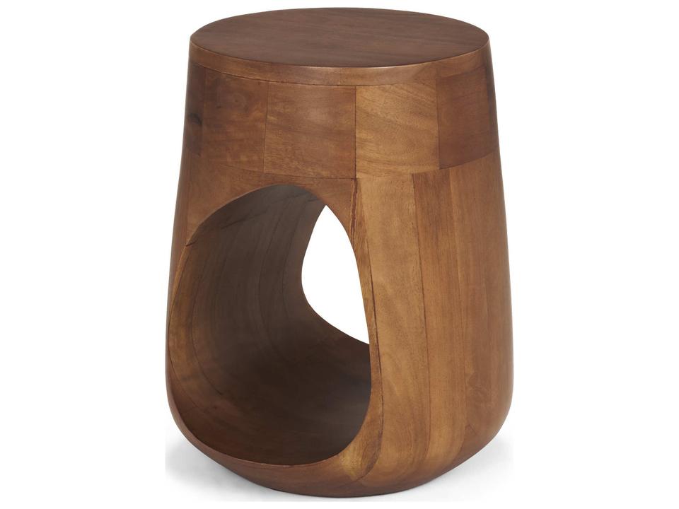 Cove Mid-Brown Sculptural Open Side Table
