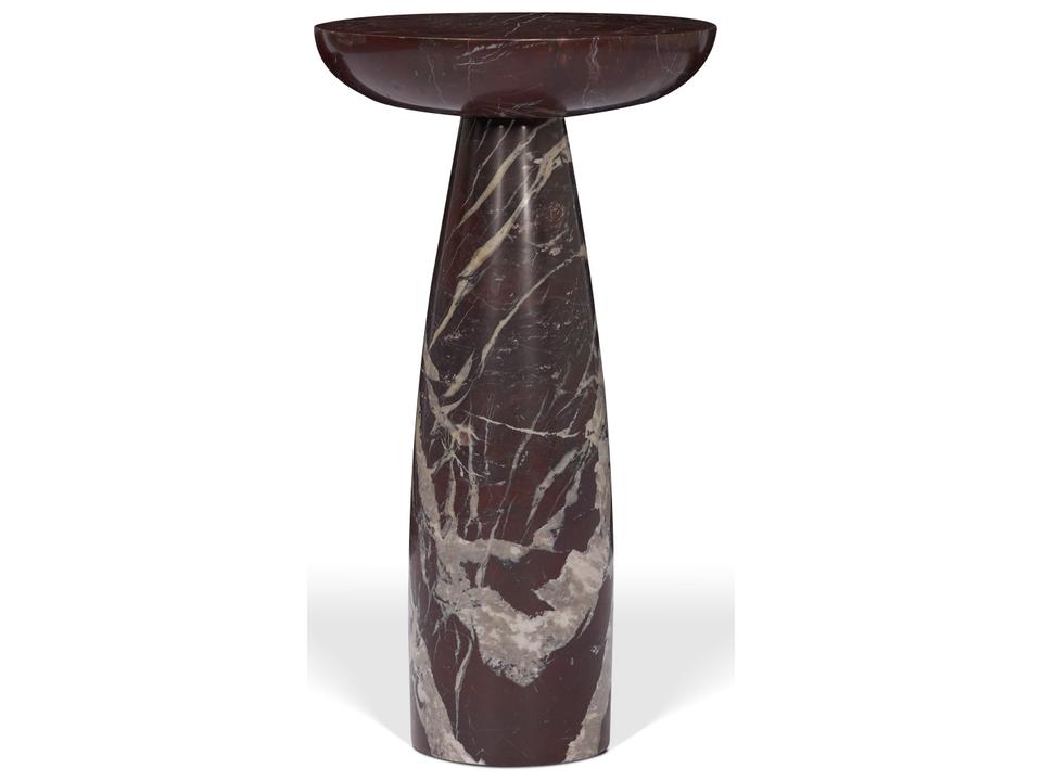 Bellancia Rosso Red Levanto Marble Pedastal Side Table