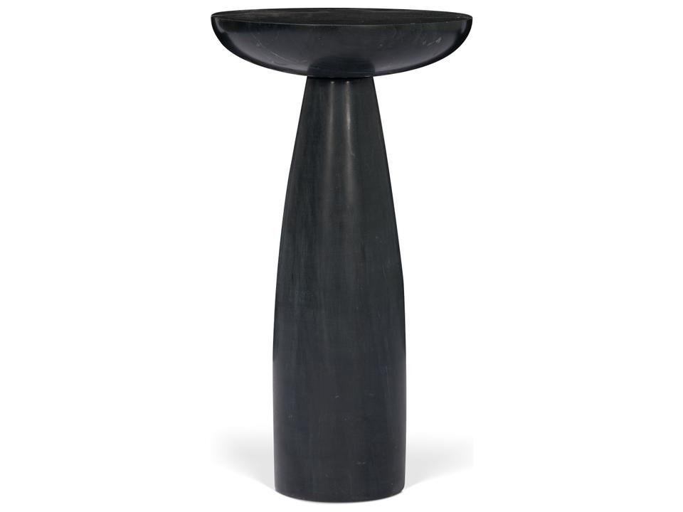 Bellancia Nero Black Marquina Marble Pedestal Side Table