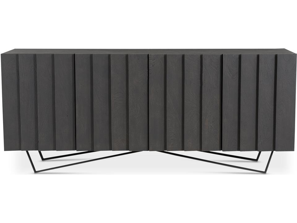 Mango Wood Sideboard 71 Inch Grey Sand Blasted Black