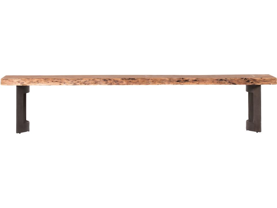 Bent Extra Small Solid Acacia Wood Bench with Live Edge