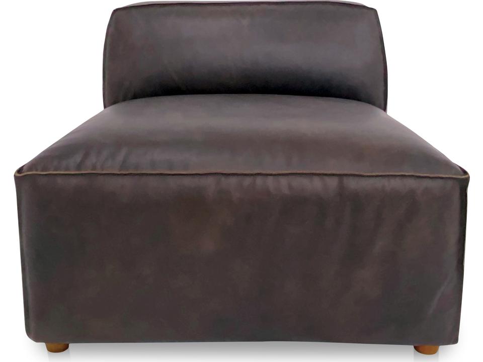 Form Top-Grain Leather Slipper Chair in Espresso Brown