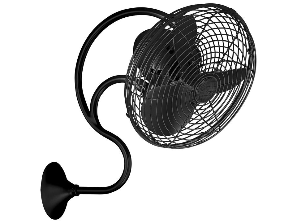 Melody 13-Inch 3-Blade Oscillating Wall Fan in Matte Black