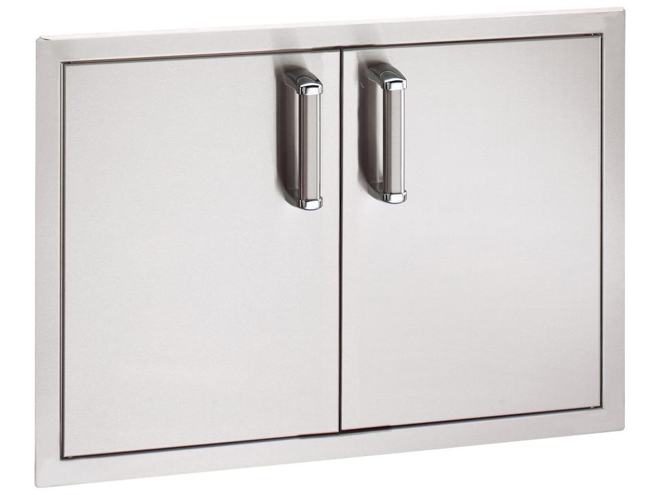 Double Access Doors with Dual Drawers and Trash Storage