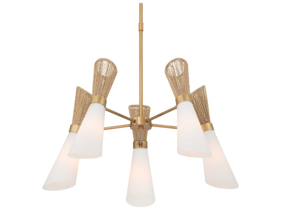 Vantrel 5-Light Legacy Brass Cylinder Chandelier