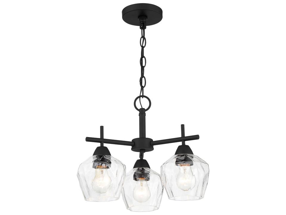 Camrin 3-Light Semi-Flush Mount Convertible Chandelier in Coal Black