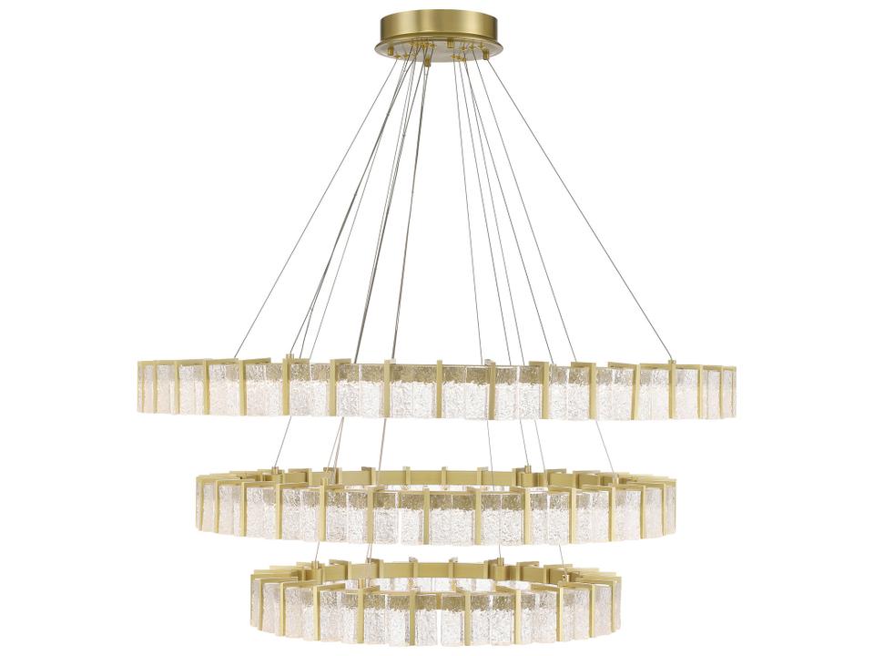 Sevryn 3-Light Round Tiered Chandelier in Soft Brass