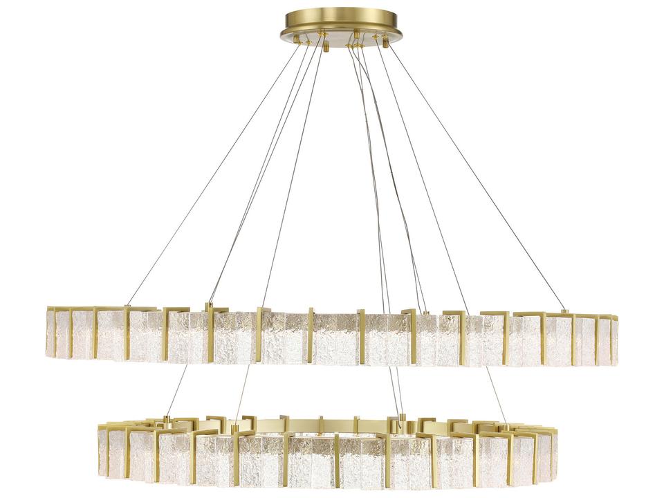 Sevryn LED Round Tiered Chandelier in Soft Brass