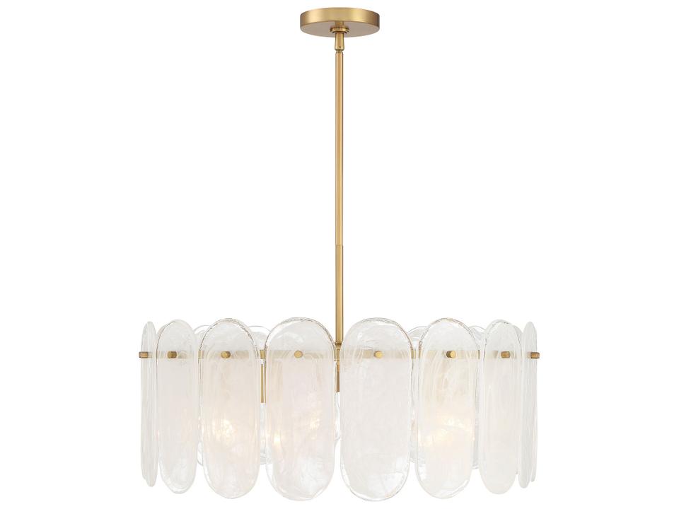 Oldmill 5-Light Legacy Brass Alabaster Glass Pendant Light