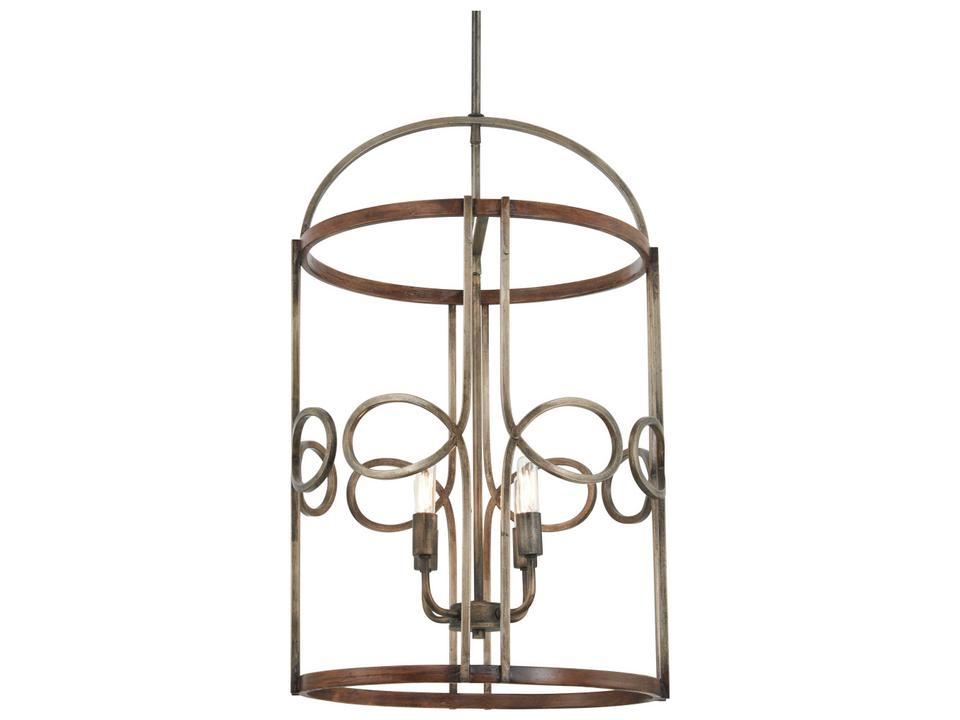Yorkville 4-Light Chandelier Aged Darkwood Silver Patina