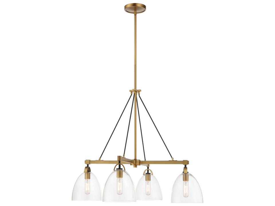 Sommersby 4-Light Legacy Brass Matte Coal Dome Chandelier